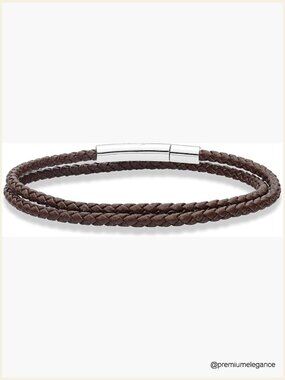 Genuine Italian Leather Double Wrap Bracelet with Stainless Steel Clasp